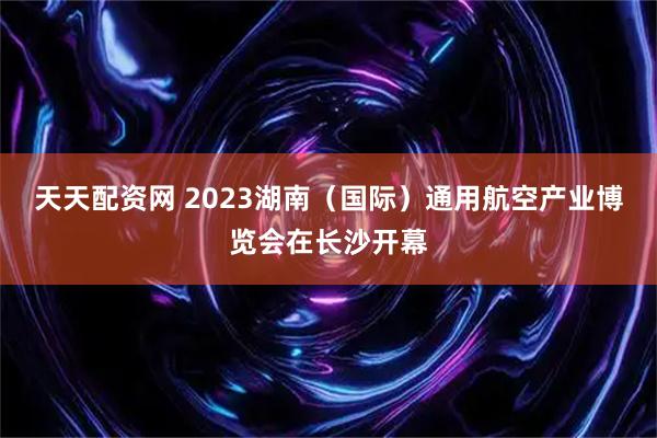天天配资网 2023湖南（国际）通用航空产业博览会在长沙开幕